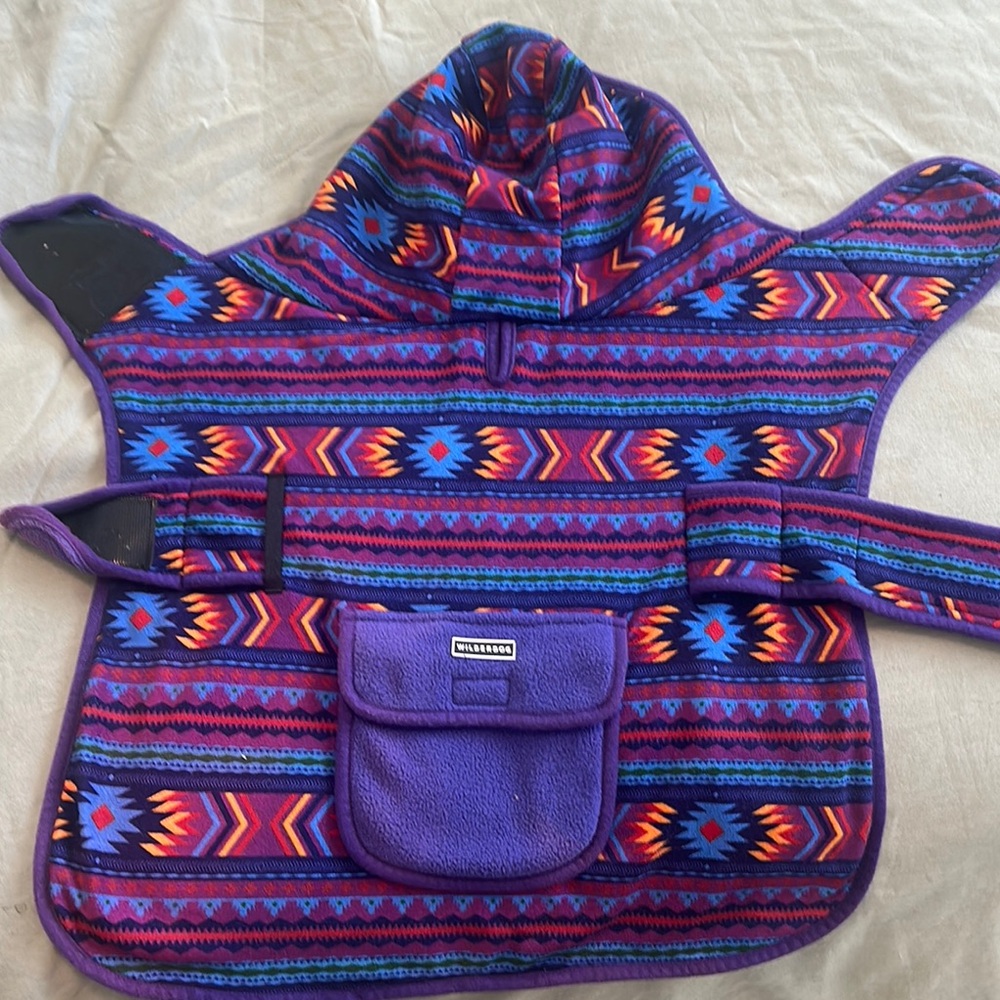 Colorful Patterned Hooded Dog Poncho